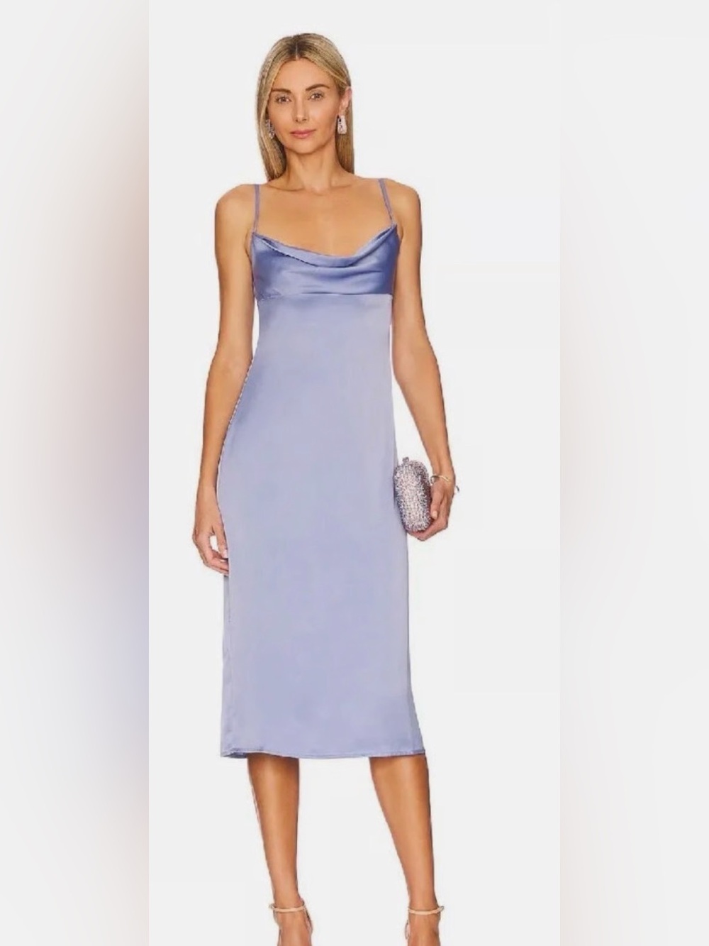 WeWoreWhat Lilac Satin Cowl Maxi Dress